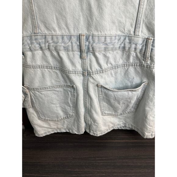 Zara Denim Dress light wash button front mini size med - Picture 8 of 10